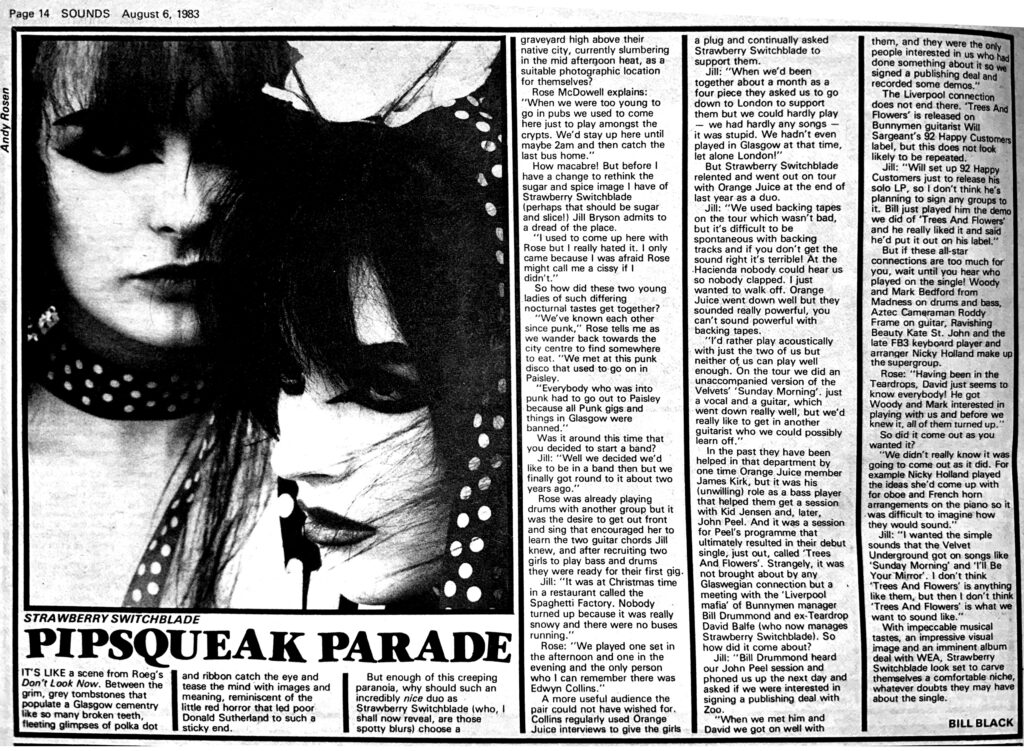 Sounds feature, 6 August 1983