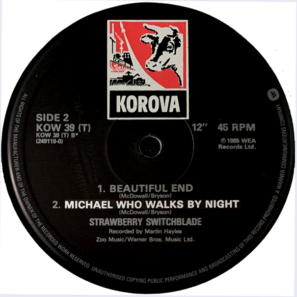 Michael Who Walks By Night - Let Her Go 12 inch B side label