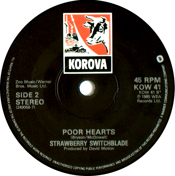 Poor Hearts - Who Knows B side label