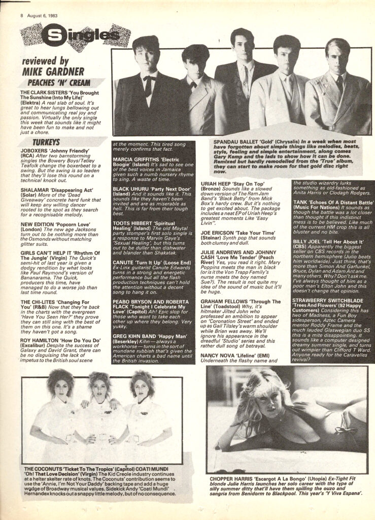 Record Mirror review of Trees and Flowers, 6 August 1983