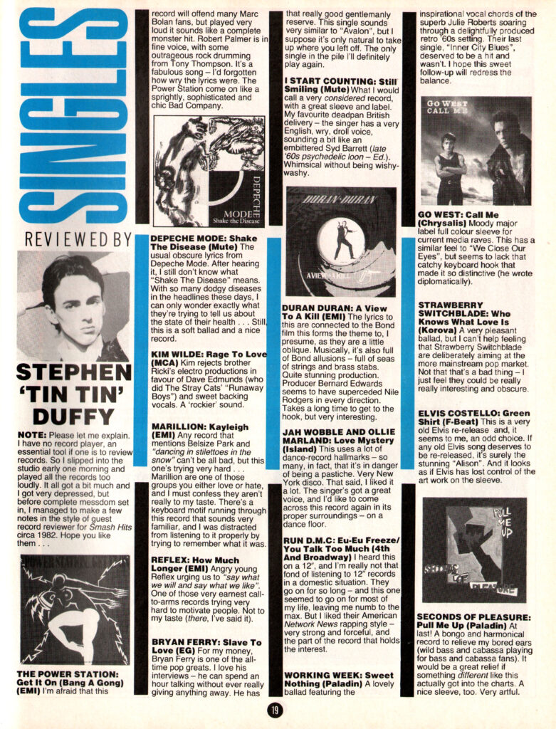 Smash Hits review of Who Knows What Love Is?, 8 May 1985