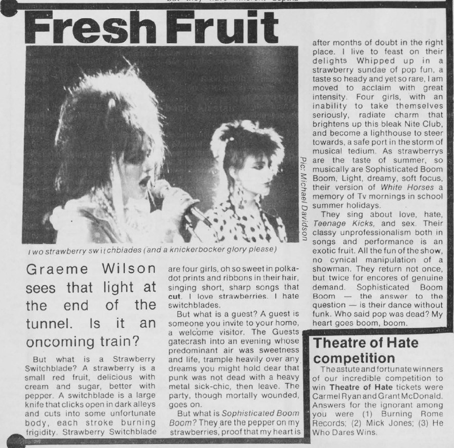 The Student live review 1981 or 1982