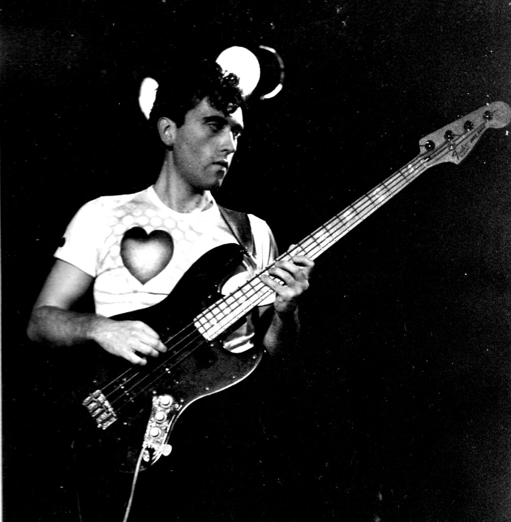 John Cook on stage with Strawberry Switchblade, ICA, London, 6 October 1983. Pic: Halvden Wettre