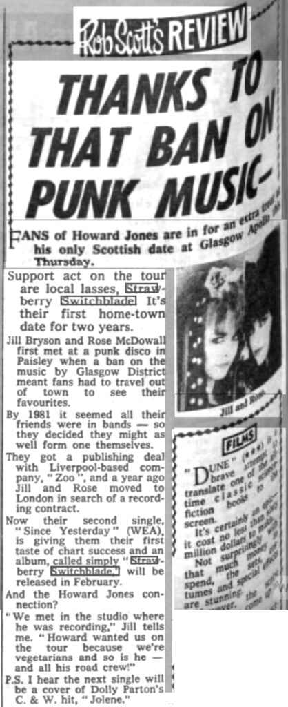 Sunday Post feature, 16 December 1984